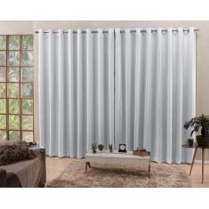 Cortina De Varão Branco Gelo 3,00x2,30 Blackout Tecido - Confecções El