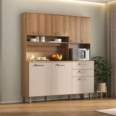 Cozinha Compacta 165,40cm 7 Portas e 2 Gavetas com Tampo 353 Luciane M