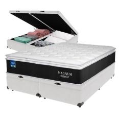 Cama Box Queen Baú Colchão Magnum Plumatex Chronos 180g D26