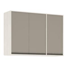 Armário Aéreo De Cozinha 120 Cm 3 Portas Linea Luciane Pátina Ff-mocca Laca
