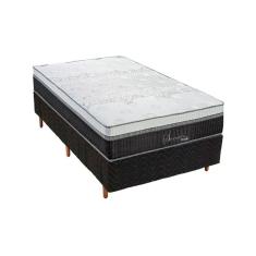 Cama Box Solteiro: Colchão Molas Polar Superlastic Serenatta + Base Crc Rústico Black(88X188)