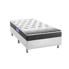 Cama Box Solteiro: Colchão Espuma Probel Guarda Costas Resistente + Base Crc Courano White(88X188)