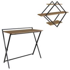 Escrivaninha Dobravel E Nicho Losango Industrial 22X18 Mell Preto PP