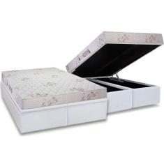 Cama Box Baú Queen: Colchão Espuma D33 Luckspuma Supreme Floral Pró Sa