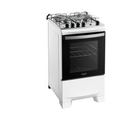 Fogão de Piso 4 Bocas a Gás Dako Supreme Mesa em Inox Acendimento Automático Branco Bivolt