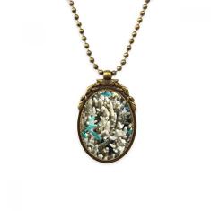 DIYthinker Colar antigo com pingente de contas vintage e imagem da natureza dos peixes oceânicos