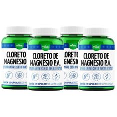 Kit 4 Cloreto de Magnésio Pa Vitalab Suplemento 120 Cápsulas