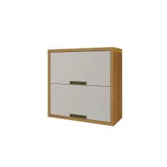 Armário Aéreo P- Cozinha Imperatriz C- 2 Portas Basculante 80cm Freijo-off White - Nesher