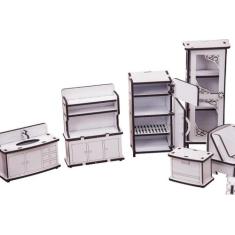 Kit Casinha Bonecas Decor Mirian + 34 Moveis P+B - Darama