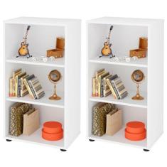 Kit 02 Estantes Multiuso com 02 Prateleiras Clean A02 81x45 cm Branco 