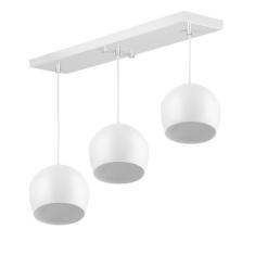 Lustre Pendente Bola Triplo Base Retangular Branco - MARRYLUZ