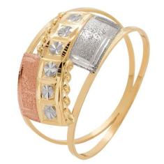 Anel de Ouro 18k Tricolor Feminino Astratto - Meu Anel, 23