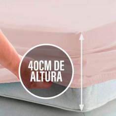 Lençol Casal 40cm de Altura C/ Elástico Percal 200 Fios 100% Algodão -
