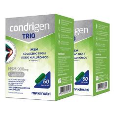Kit 2 Condrigen Trio MSM Colágeno Tipo 2 + Ácido Hialurônico 60 Cáps M