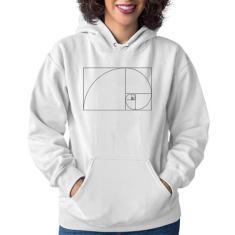Moletom Feminino Proporção Áurea Fibonacci - Foca na Moda, Branco, G