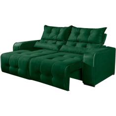Sofá 2 Lugares Retrátil e Reclinável Minas Tecido Suede 180cm Cor Verde
