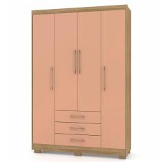 Guarda Roupa Espanha 4 Portas Nature Camarim Vila Rica