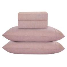 Jogo Cama Lençol Casa Scarpa Alba Queen 300 Fios Roxo Malva