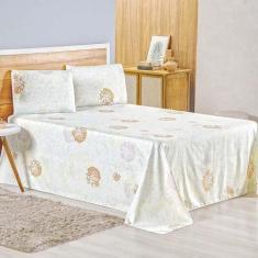 Jogo De Lençol Lidian King 3 Peças Hiperpercal Estampado 180 Fios - Ga