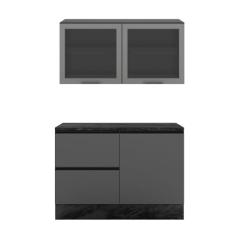 Cozinha Compacta Armário Vidro Balcão Etna Poliman Móveis