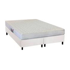 Cama Box Queen: Colchão Espuma Herval Ag65 Firme Frontier + Base Crc Courano White(158X198)