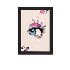 Quadro Maquiagem Rímel e Sombra Moldura Preta 33x43cm