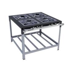 Fogão Industrial 4 bocas 40X40 Luxo Metalmaq, Gás Natural