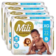 Fralda Descartável Mili- Love& Care- Linha Premiun- Tamanho XG-4 Pacot