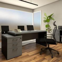 Mesa Escritório Executiva 170cm a 192cm 3 Gavetas Pé Painel F5 - F5 Of