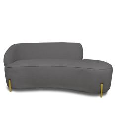 Sofá 4 Lugares Orgânico 220cm Pé Ferro Dou Morgan Bouclê L01 - D`rossi Cor Grafite