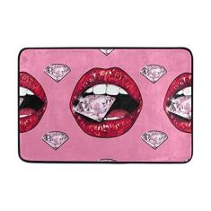 My Daily Sparkling Diamond Lips Capacho 40 x 60 cm, sala de estar, quarto, cozinha, banheiro, tapete impresso de espuma leve