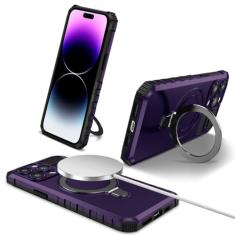 Capa magnética para iphone pro max plus anel suporte à prova de choque capa de telefone para iphone 11 12 13 14 pro max, roxo, para iphone12 pro max