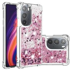 COTDINFOR Capa para celular compatível com Motorola Moto Edge Plus 2022 com glitter líquido fofo transparente flutuante areia movediça à prova de choque capa protetora de TPU macio para Moto Edge Plus