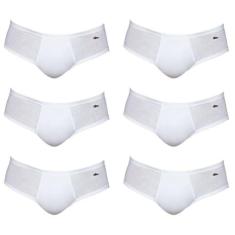 Kit com 6 cuecas zorba slip 172 algodao com abertura, Branco, GG