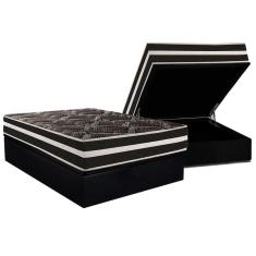 Conjunto Box Baú Casal: Colchão Molas Paropas D28 / Master AG80 Black Double Face 25 + Base CRC Suede Black (138x188)