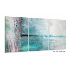Quadro Decorativo Abstrato Verde Cinza 120x60 3 peças