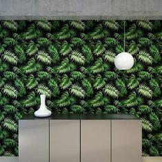 Papel de Parede Vinílico Folhagem Bobinex Uau Preto/Verde