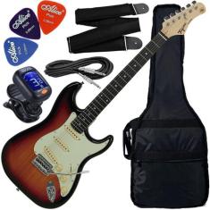 Kit Guitarra Elétrica Strato Tagima Woodstock Tg-500 Classic SB Sunbur