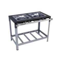 Fogão Industrial 2 bocas 40X40 Luxo Metalmaq, Gás de Botijão (GLP)