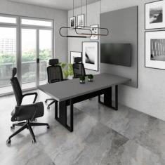 Mesa de Reunião Industrial 2,0m e Painel de TV Escritório F5 - F5 Offi