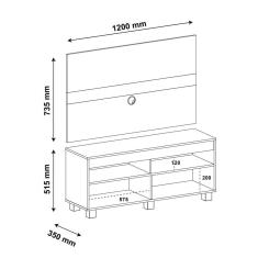 Rack com Painel para TV 47 Polegadas Cross 120 cm 