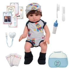 Boneco Reborn Realista 46cm Príncipe Com 16 Acessórios Fofo - Cegonha 