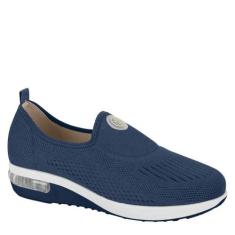 Tênis Feminino Slip On Modare Sem Cadarço Anabela, Marinho, 36
