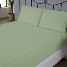 Lençol Avulso Queen Algodão 140 Fios c/ Elástico 2 Fronhas  - 3 Peças 