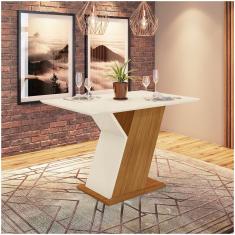 Mesa De Jantar Tampo Em Mdf 120cm Juanita Casa 812 Nature Off White