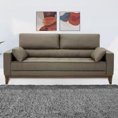 Sofá 4 Lugares Linoforte Blazer com Revestimento em Linho e 2 Almofadas Decorativas 210 cm de Largura