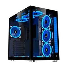 Gabinete Gamer Rise Mode Galaxy Glass Sound, Mid Tower, RGB, LED, Lateral e Frontal em Vidro Temperado, Sem Fans, Preto - RM-GA-GGS-FB