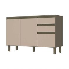 Balcão Para Pia 2 Gavetas 3 Portas 120 Cm Henn Duna/Cristal