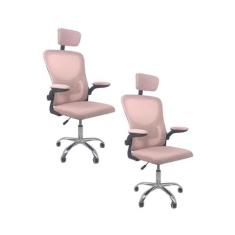 Kit 2 Cadeiras de Escritório Diretor Oficial Vegas com Apoio - Oficial