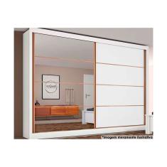 Guarda Roupa Casal 2 Portas de Correr (1 c/ Espelho) e 6 Gavetas Sevilha Branco - Europa